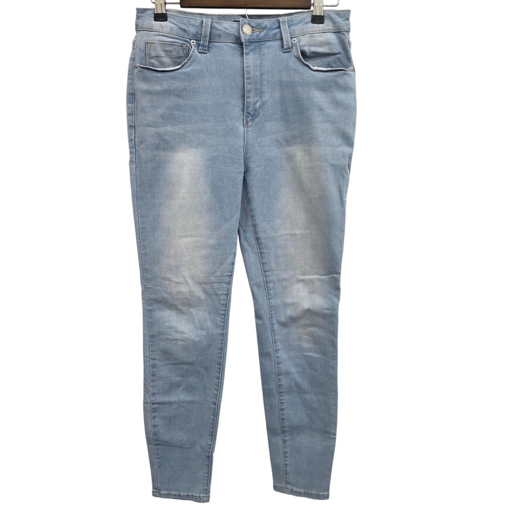 YMI Skinny Jeans High Rise Light Wash Faded Distressed Look 11 Grunge Stretch